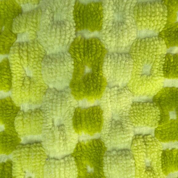 Vintage Sears Twin Tufted Bedspread Fringe Trim Chartreuse - Picture 1 of 5